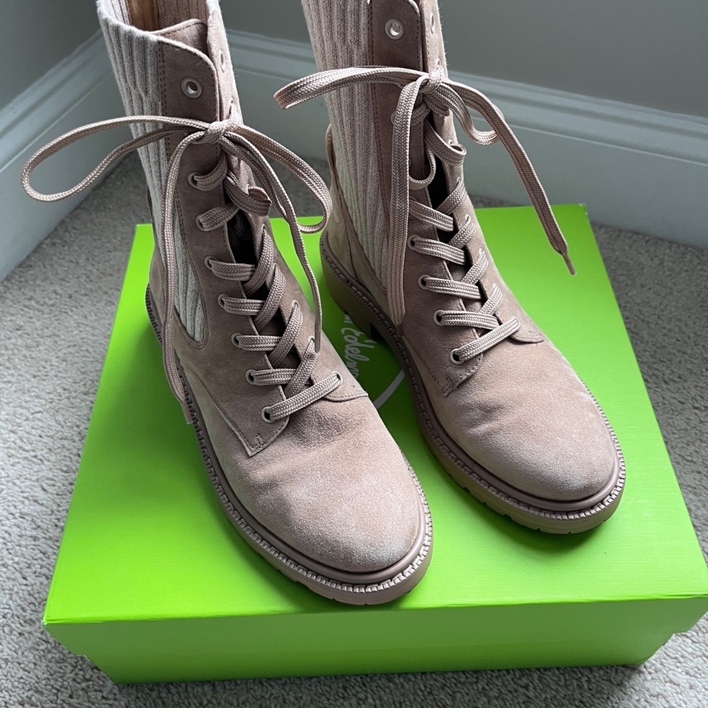 Sam Edelman Women's Lydell suede lace up Boots